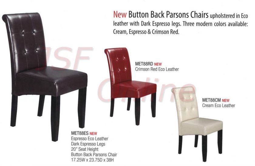 Eco Leather Tufted Button Back Dining Rm Parsons Chairs  