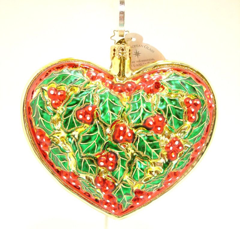 Christopher Radko Ornament   HOLLY HEART   New  