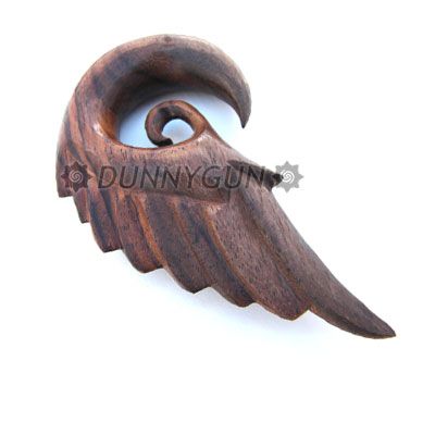 2G SERAPHIM WING SPIRAL TIGER ROSEWOOD PLUGS 2 gauge  