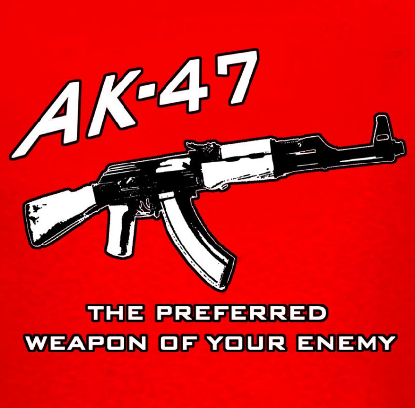 AK47 ASSAULT RIFLE FIREARMS GUN ARMY M16 AR15 T SHIRT  