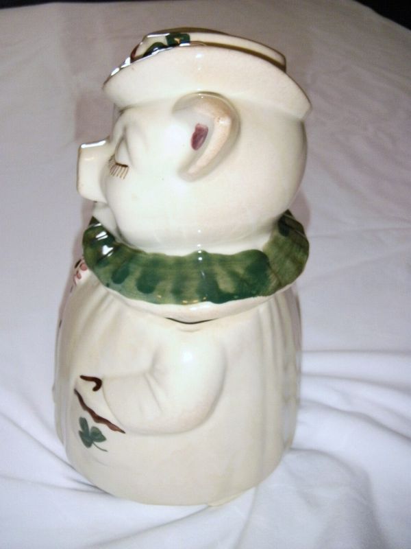 Vintage SHAWNEE Lady Pig Shamrock Cookie Jar~Winnie the Pig  