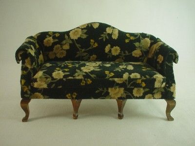 Camel Back Upholstered Sofa Antique Style Settee Vintage 1980s Never 