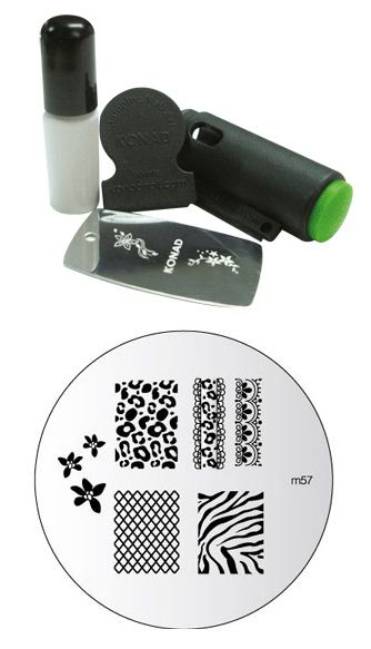 Konad Nail Art Image Plate M57 +Mini Stamping Nail Kit  