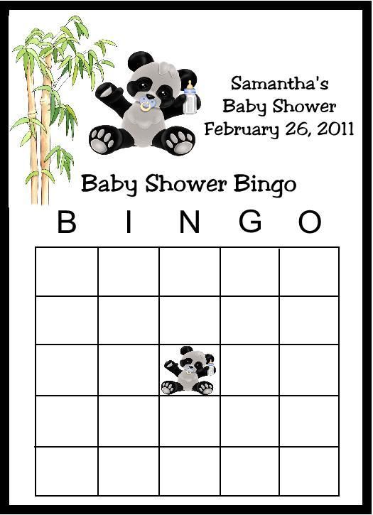 Panda Bingo Baby Shower Game  