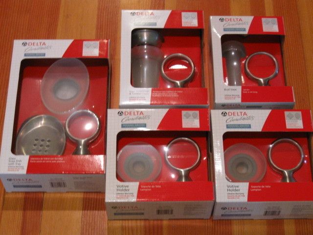 DELTA Stainless Steel Bath Accessories 5 Pc Set  