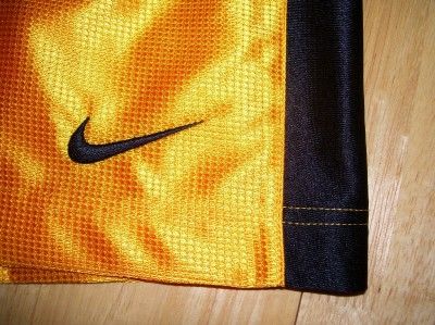 NIKE BASKETBALL SHORTS GOLD/BLACK STRIPES MENS SIZE LARGE NEW WITH 