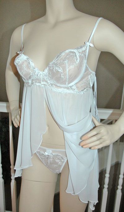 Sexy bridal babydoll & g string sheer underwire Fantasy  