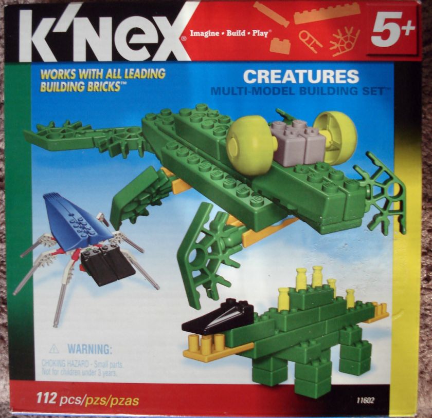   CREATURES,10 MODELS,112 PIECES,MULTI MODEL BUILDING SET,AGES 5+,KNEX