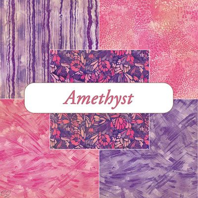 Northcott Rainforest Amethyst Pink Purple 5 Fat Quarters Metallic Ro 