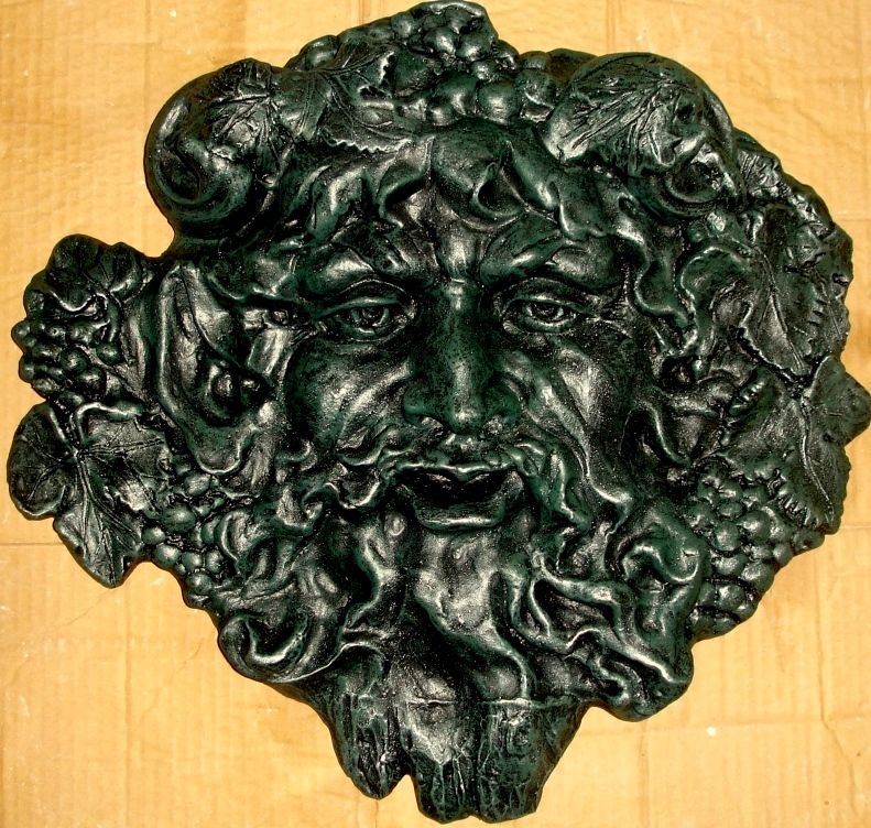 BACCHUS FACE WALL PLAQUE GOD DIONYSUS GREEK GOTH 10023  