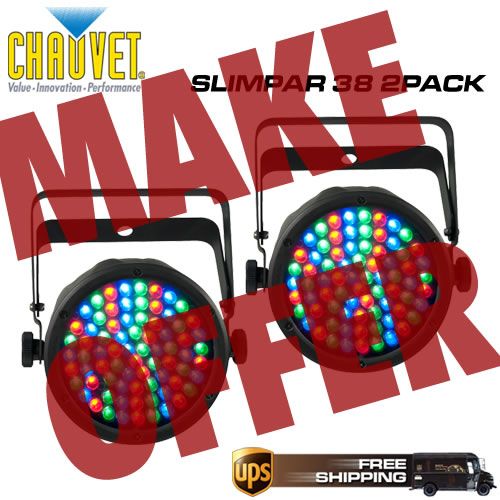 CHAUVET SLIMPAR38 LED DMX 512 SLIM DJ PAR CAN 2 PACK SLIM PAR 38 