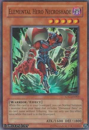   Elemental Hero Necroshade SUPER RARE MINT Condition HOLO Card  