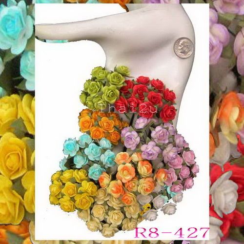 50 Paper Wedding Doll Craft Flower Roses Supply ZR8 427  