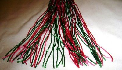 Hot Pink & Green Knotted Nylon Flogger, Whip, Cane  