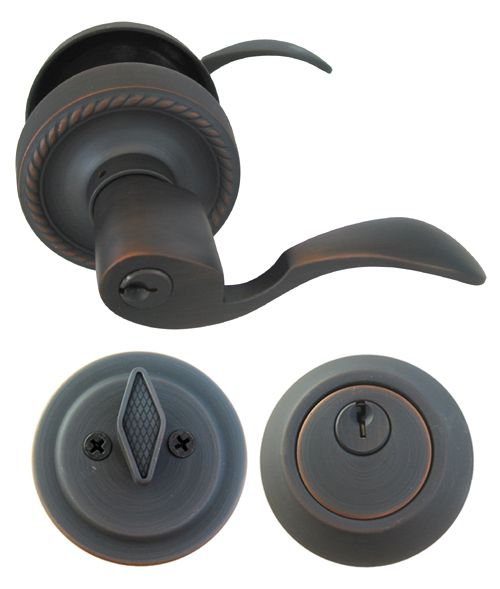 Entry Keyed Deadbolt Oil Rubbed Bronze Door Locks RH  