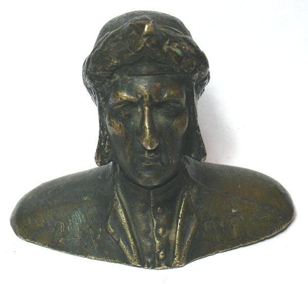   Italian poet DANTE ALIGHIERI small desk bronze paperweight ?  