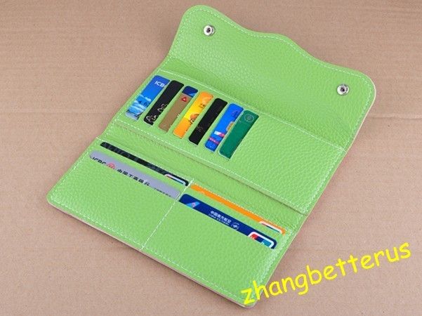 Korea fashion 9 colors long faux leather women wallet ladies purse 