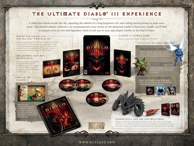 Diablo III (3) Collectors Edition RARE PRE ORDER  