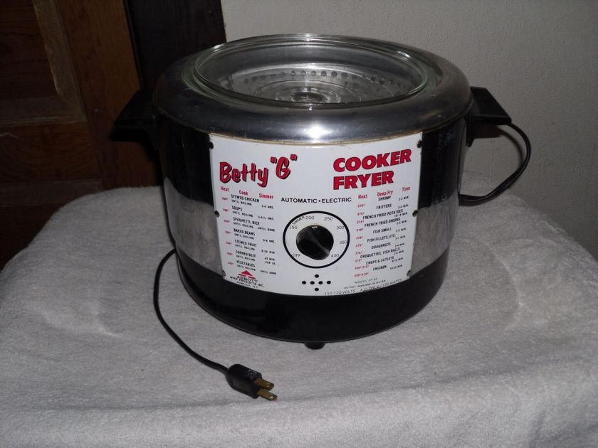 VINTAGE BETTY G COOKER/ DEEP FRYER MODEL CF 53. TERRIFIC CONDTION 