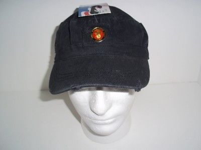 BLACK HAT CAP U S MARINE RETIRED ENAMELED PIN  