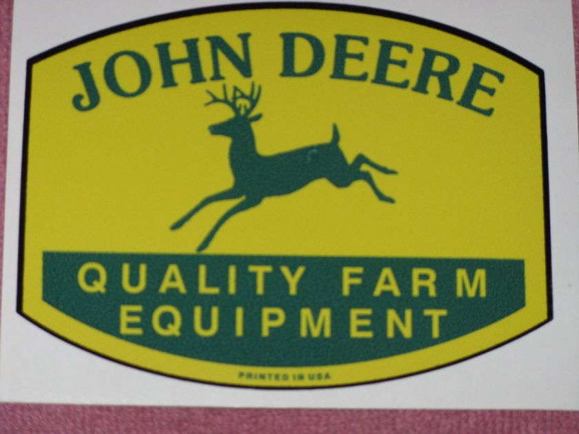 RARE JOHN DEERE QFE PRINTED IN U.S.A DECAL STICKER 4 LEGGED DEER 