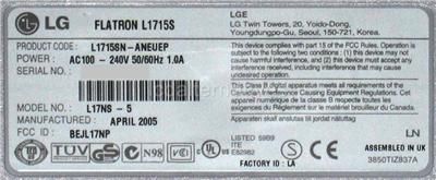 Repair Kit, LG Flatron L1715S, LCD Monitor, Capacitors 729440902643 