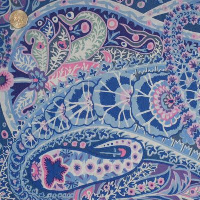   Paisley Jungle Blue Fat Quarter Westminster Rowan Quilt Fabric FQ