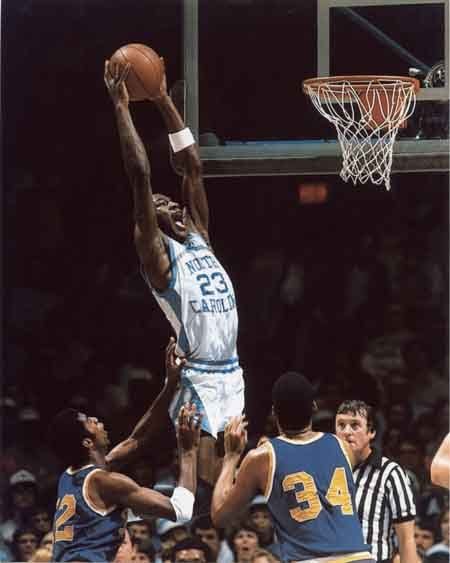 MICHAEL JORDAN SLAM DUNK NORTH CAROLINA PHOTO  