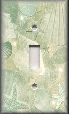 Light Switch Plate Cover   Beach Decor   Tranquil Beach Shells 