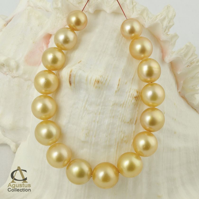 STRAND 16 Round Golden AAA SOUTH SEA PEARLS 26+g/6.69  