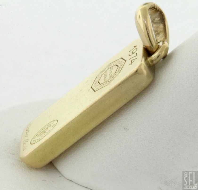 CARTIER PARIS VINTAGE 1974 RARE 18K GOLD BAR CHARM/PENDANT  