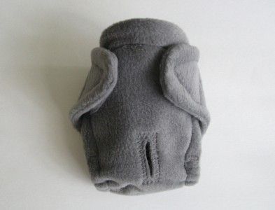 Female dog/doggie diaper in light GRAY fabric.