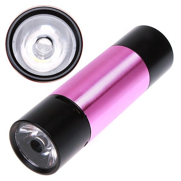   Bike Mini LED Flashlight Torch FM TF  Music Speaker Rose red  