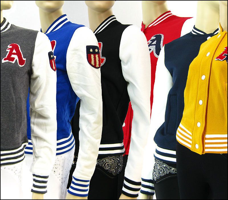 New Women&Girl Varsity Baseball Letterman Jacket 5Colors  