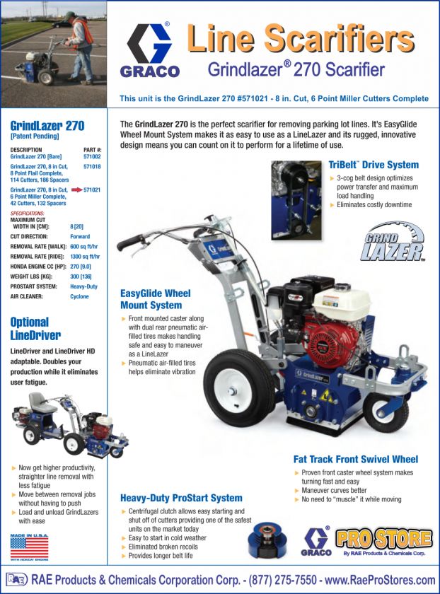 Graco Grindlazer Line Scarifer and paint remover   270 Miller   571021