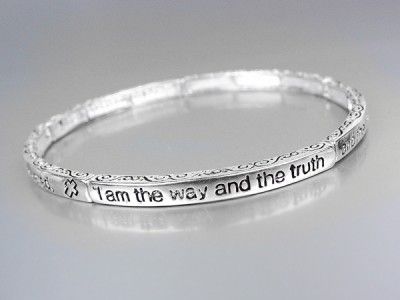 INSPIRATIONAL Religious JOHN 146 Scripture Thin 4mm Stretch Stackable 