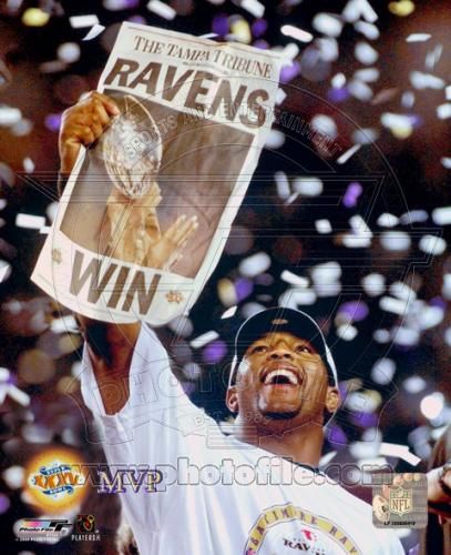   BOWL XXXV 8X10 TRENT DILFER BALTIMORE RAVENS RAY LEWIS NEW YORK GIANTS