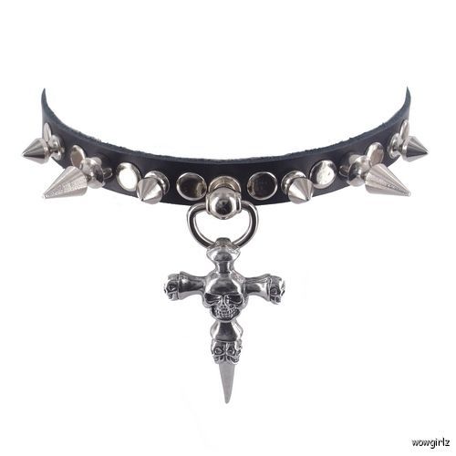 SPIKED CHOKER   ACE OF SPADES   SPIKE COLLAR  