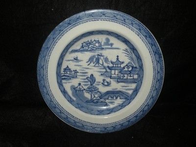 ANTIQUE ASWORTH ENGLISH PORCELAIN STAFFORDSHIRE BLUE CANTON DEEP PLATE 