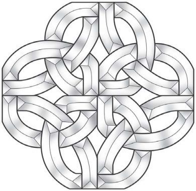 Stained Glass Supplies Celtic Knot Bevel Cluster EC824  