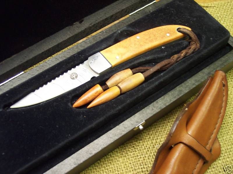Boker Tree Brand Teyke Damascus Small Fix Blade Knife  