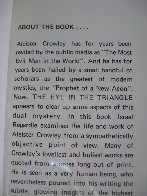 1970 REGARDIE EYE IN TRIANGLE SIGNED ALEISTER CROWLEY  