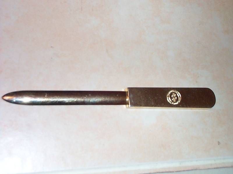 LOUIS RUKEYSERWALL STREET CLUB BRASS LETTER OPENER  