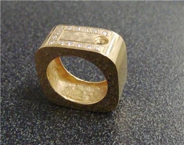 14k Gold Diamond Wide Band Ring Mount Not Scrap 11.82gr  